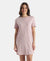 Micro Modal Cotton Ruffled Hem Styled Half Sleeve Printed Sleep Dress - Keep Sake Lilac