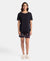 Micro Modal Cotton Short Sleeve T-Shirt and Printed Shorts Set - Black