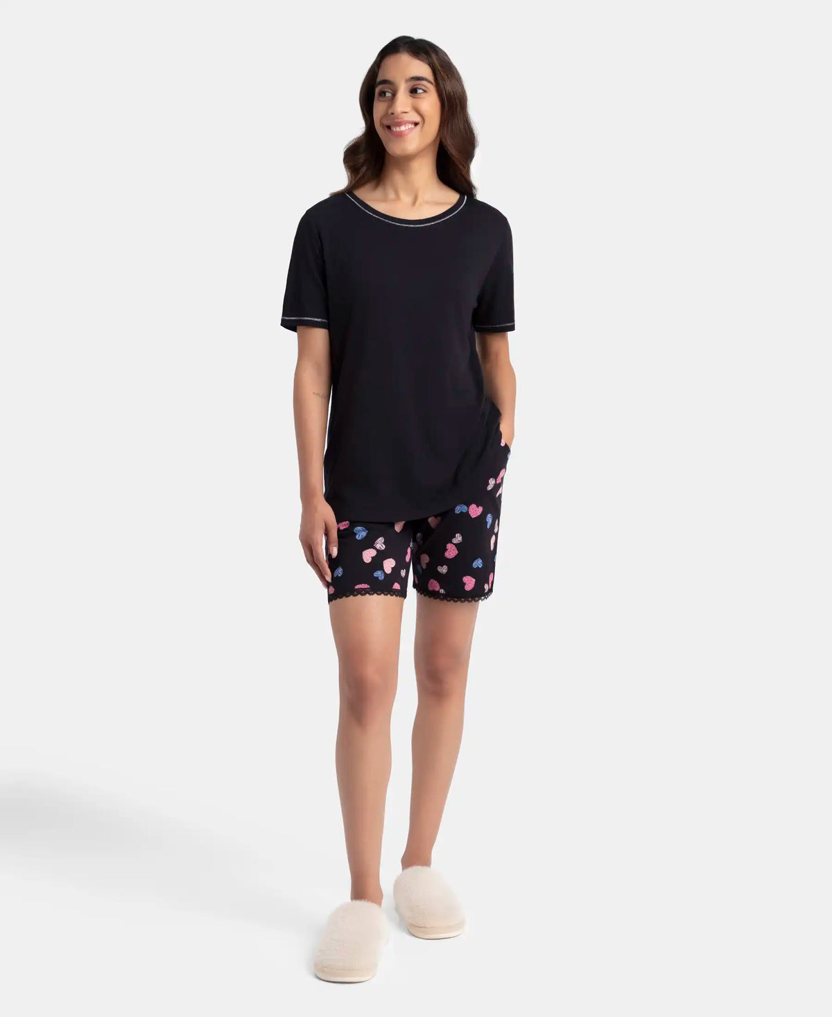 Buy Micro Modal Cotton Short Sleeve T-Shirt and Printed Shorts Set ...