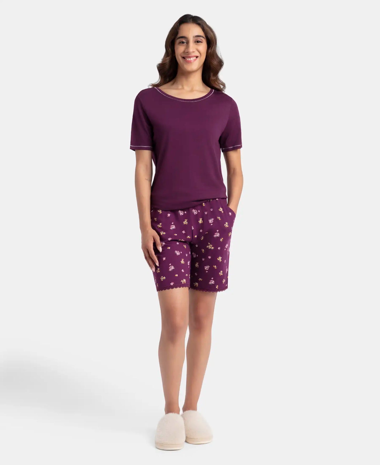 Soft Modal Rib Tee Short Set