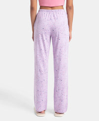 Super Combed Cotton Printed Pyjama with Side Pockets - Pastel Lilac