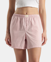 Super Combed Cotton Woven Twill Fabric Relaxed Fit Shorts with Side Pockets - Zephyr & Lavender Aura (Pack of 2)
