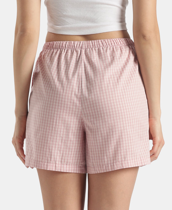 Super Combed Cotton Woven Twill Fabric Relaxed Fit Shorts with Side Pockets - Zephyr & Lavender Aura (Pack of 2)