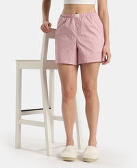 Super Combed Cotton Woven Twill Fabric Relaxed Fit Shorts with Side Pockets - Lily Pad & Zephyr (Pack of 2)