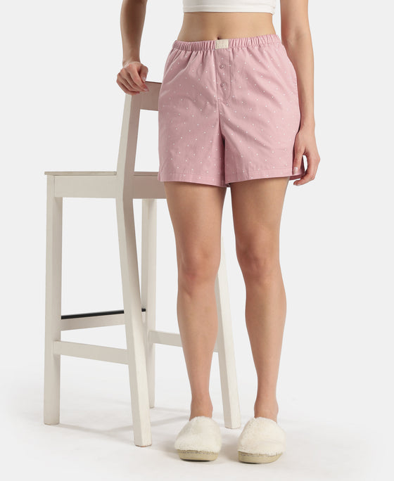 Super Combed Cotton Woven Twill Fabric Relaxed Fit Shorts with Side Pockets - Lily Pad & Zephyr (Pack of 2)