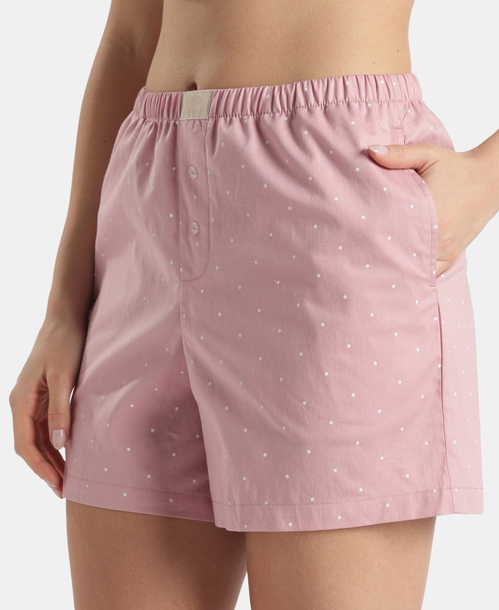 Super Combed Cotton Woven Twill Fabric Relaxed Fit Shorts with Side Pockets - Lily Pad & Zephyr (Pack of 2)