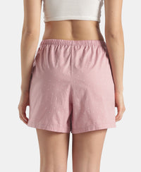 Super Combed Cotton Woven Twill Fabric Relaxed Fit Shorts with Side Pockets - Lily Pad & Zephyr (Pack of 2)