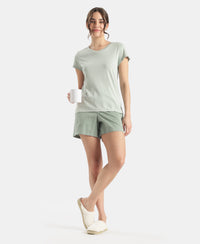 Super Combed Cotton Woven Twill Fabric Relaxed Fit Shorts with Side Pockets - Lily Pad & Zephyr (Pack of 2)