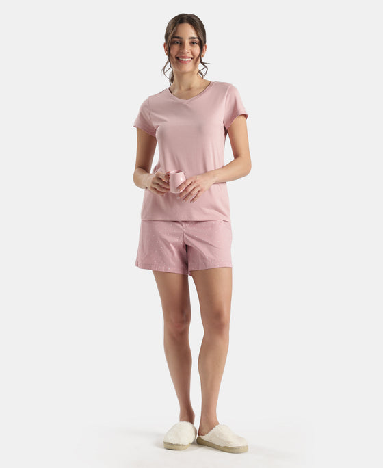 Super Combed Cotton Woven Twill Fabric Relaxed Fit Shorts with Side Pockets - Lily Pad & Zephyr (Pack of 2)