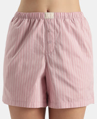 Super Combed Cotton Woven Twill Fabric Relaxed Fit Shorts with Side Pockets - Zephyr & Soft Chambray (Pack of 2)