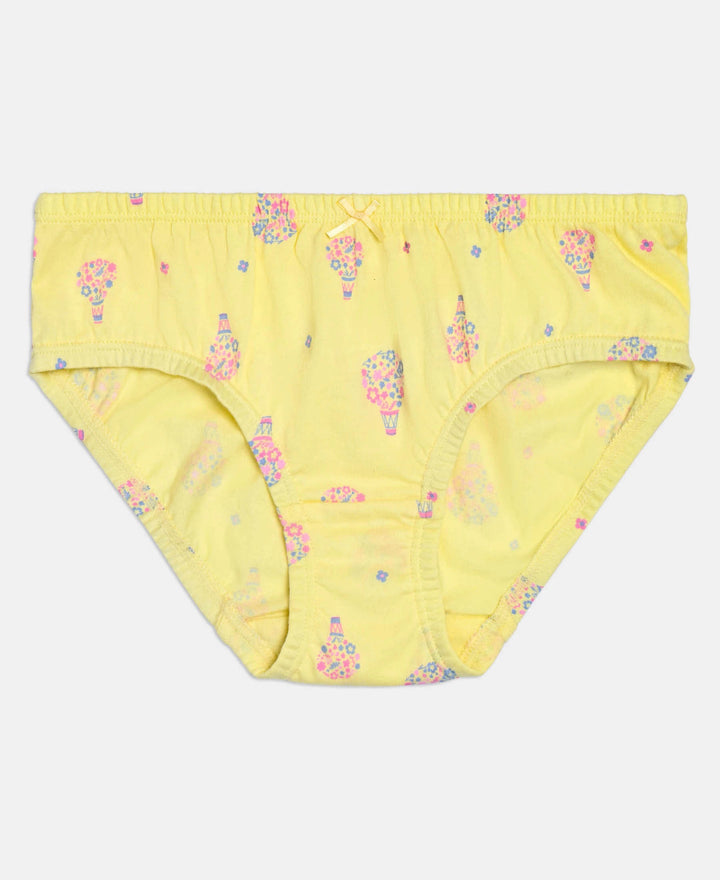 Super Combed Cotton Printed Panty with Ultrasoft Waistband - Lemon Meringue, Skyway & Mellow Rose (Pack of 3)