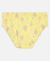 Super Combed Cotton Printed Panty with Ultrasoft Waistband - Lemon Meringue, Skyway & Mellow Rose (Pack of 3)