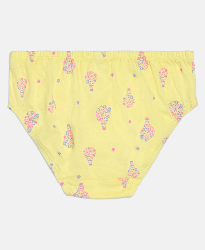 Super Combed Cotton Printed Panty with Ultrasoft Waistband - Lemon Meringue, Skyway & Mellow Rose (Pack of 3)