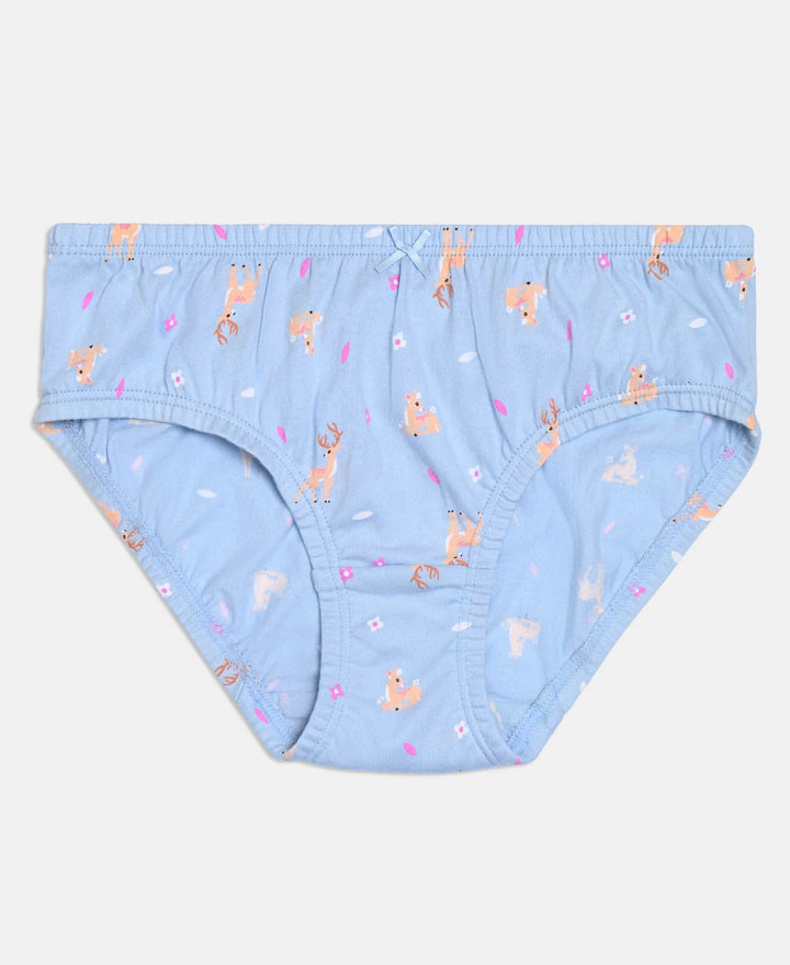 Super Combed Cotton Printed Panty with Ultrasoft Waistband - Lemon Meringue, Skyway & Mellow Rose (Pack of 3)