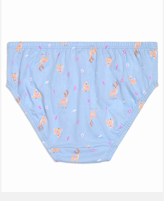 Super Combed Cotton Printed Panty with Ultrasoft Waistband - Lemon Meringue, Skyway & Mellow Rose (Pack of 3)