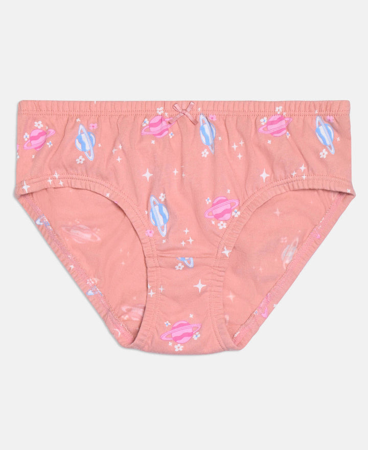 Super Combed Cotton Printed Panty with Ultrasoft Waistband - Lemon Meringue, Skyway & Mellow Rose (Pack of 3)