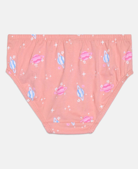 Super Combed Cotton Printed Panty with Ultrasoft Waistband - Lemon Meringue, Skyway & Mellow Rose (Pack of 3)