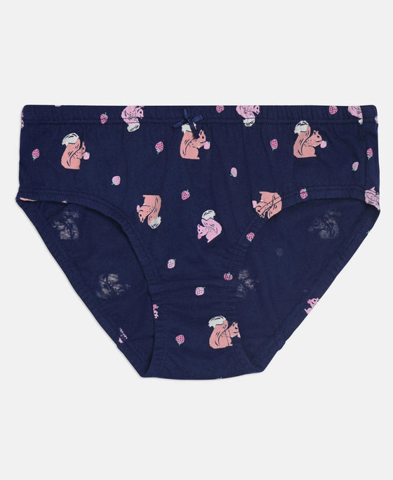 Super Combed Cotton Printed Panty with Ultrasoft Waistband - Skyway, Mellow Rose & Imperial Blue (Pack of 3)