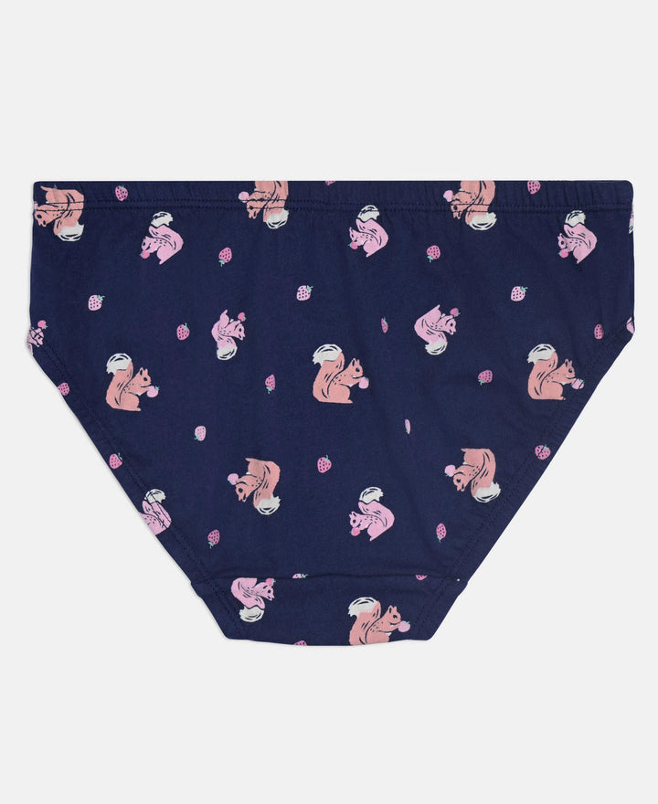 Super Combed Cotton Printed Panty with Ultrasoft Waistband - Skyway, Mellow Rose & Imperial Blue (Pack of 3)