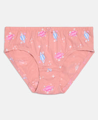 Super Combed Cotton Printed Panty with Ultrasoft Waistband - Skyway, Mellow Rose & Imperial Blue (Pack of 3)