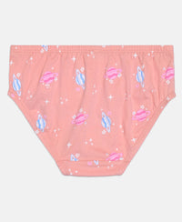 Super Combed Cotton Printed Panty with Ultrasoft Waistband - Skyway, Mellow Rose & Imperial Blue (Pack of 3)