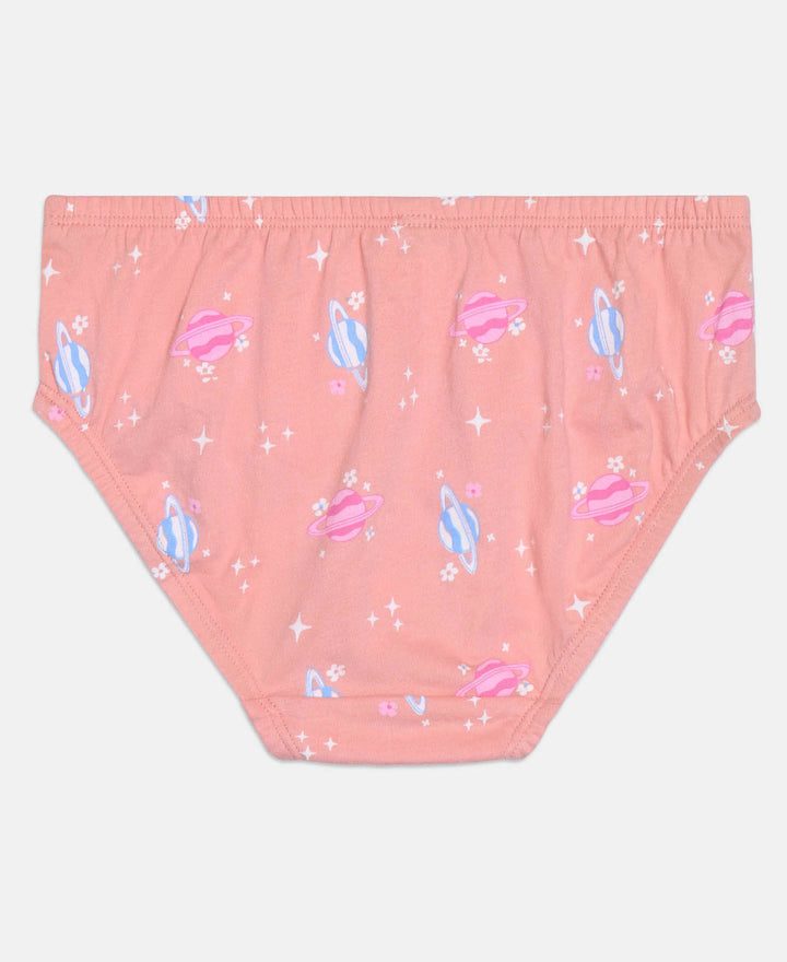 Super Combed Cotton Printed Panty with Ultrasoft Waistband - Skyway, Mellow Rose & Imperial Blue (Pack of 3)