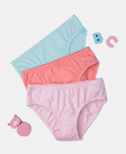 Super Combed Cotton Panty with Ultrasoft Waistband - Angel Blue, Fairy Tale & Salmon Rose (Pack of 3)