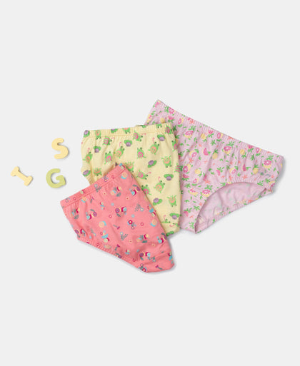 Super Combed Cotton Printed Panty with Ultrasoft Waistband - Fairy Tale, Lemon Meringue & Salmon Rose (Pack of 3)