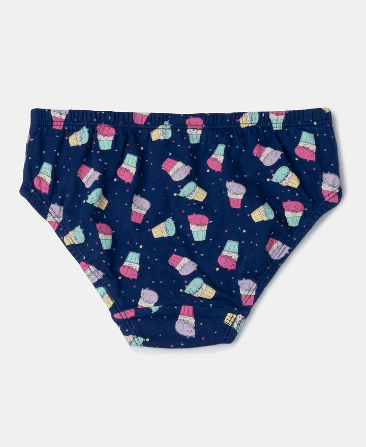 Super Combed Cotton Printed Panty with Ultrasoft Waistband - Fairy Tale, Salmon Rose & Blue Depths (Pack of 3)