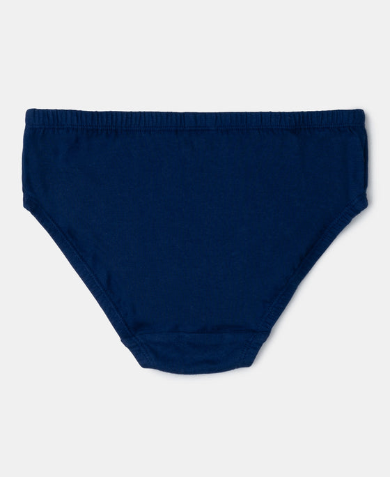 Super Combed Cotton Panty with Ultrasoft Waistband - Fairy Tale, Blue Depths & Beetroot Bink (Pack of 3)