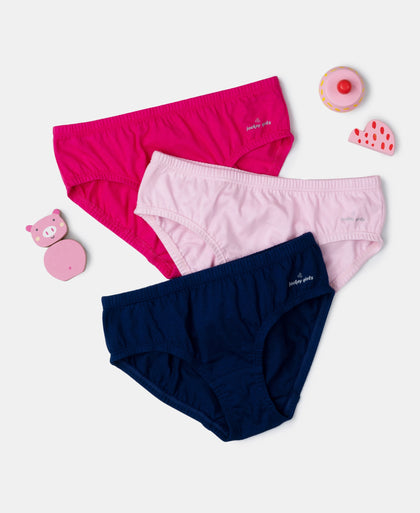 Super Combed Cotton Panty with Ultrasoft Waistband - Fairy Tale, Blue Depths & Beetroot Bink (Pack of 3)