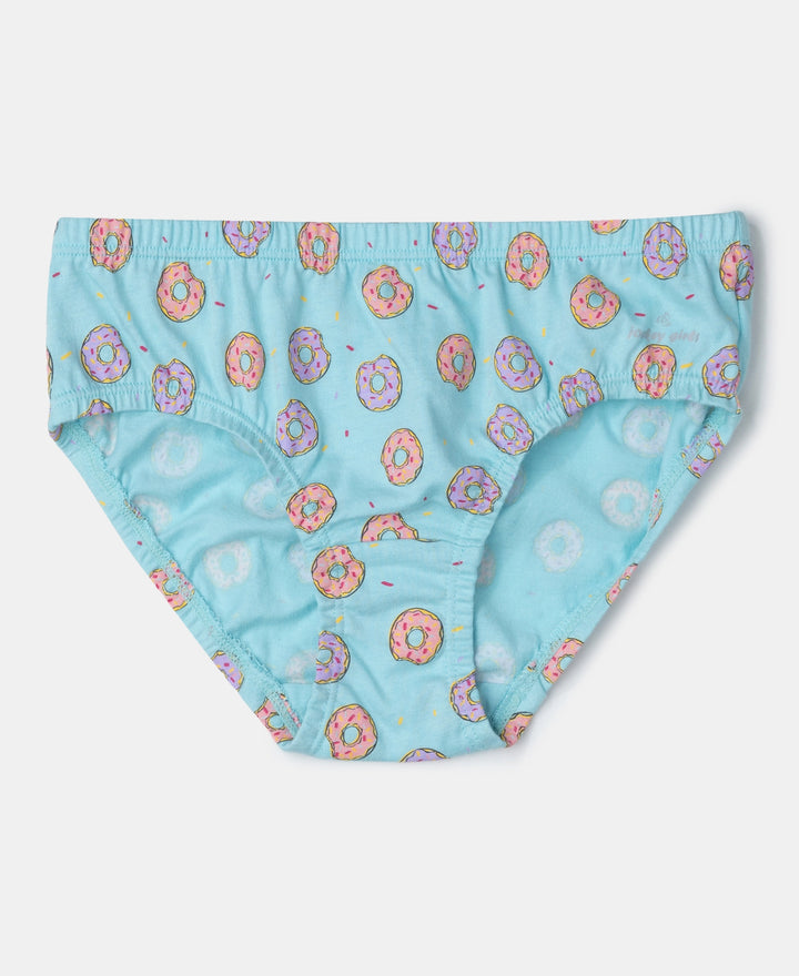 Super Combed Cotton Printed Panty with Ultrasoft Waistband - Lemon Meringue, Beetroot Pink & Angel Blue (Pack of 3)