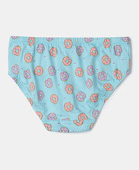 Super Combed Cotton Printed Panty with Ultrasoft Waistband - Lemon Meringue, Beetroot Pink & Angel Blue (Pack of 3)
