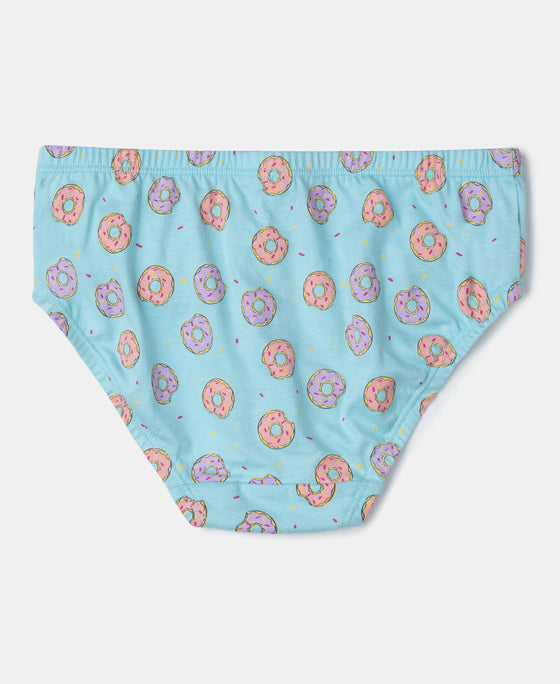 Super Combed Cotton Printed Panty with Ultrasoft Waistband - Lemon Meringue, Beetroot Pink & Angel Blue (Pack of 3)