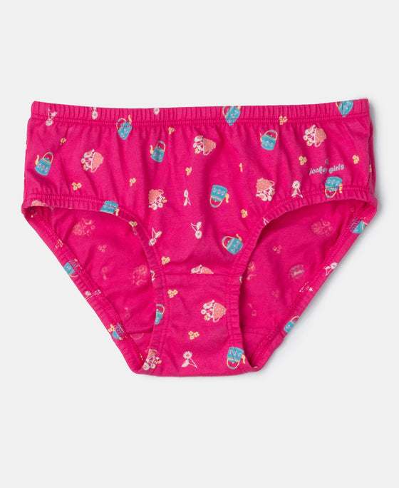 Super Combed Cotton Printed Panty with Ultrasoft Waistband - Lemon Meringue, Beetroot Pink & Angel Blue (Pack of 3)
