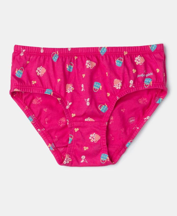 Super Combed Cotton Printed Panty with Ultrasoft Waistband - Lemon Meringue, Beetroot Pink & Angel Blue (Pack of 3)