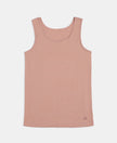 Girl's Super Combed Cotton Rib Solid Inner Tank Top - Misty Rose