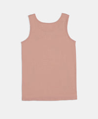 Girl's Super Combed Cotton Rib Solid Inner Tank Top - Misty Rose