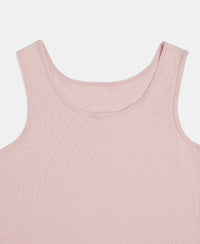 Girl's Super Combed Cotton Rib Solid Inner Tank Top - Potpourri