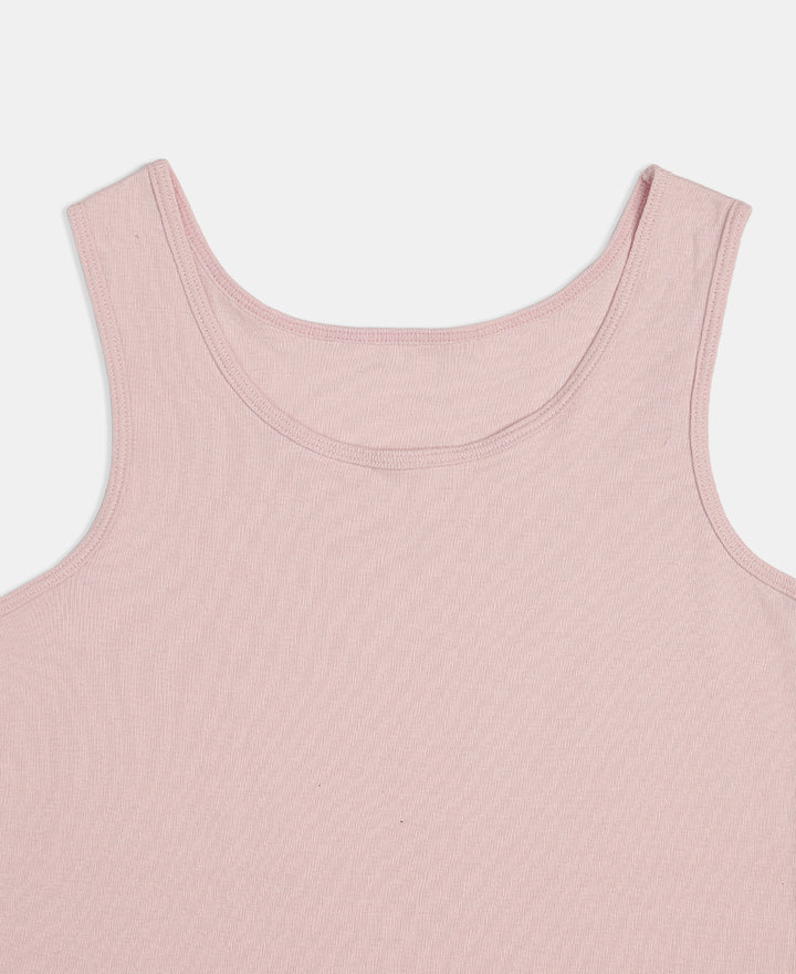 Girl's Super Combed Cotton Rib Solid Inner Tank Top - Potpourri