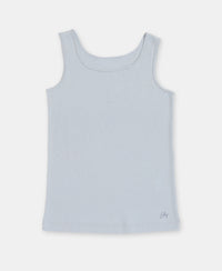 Girl's Super Combed Cotton Rib Solid Inner Tank Top - Sky Way