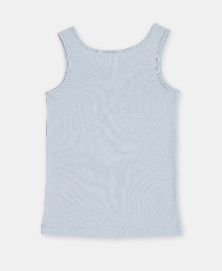 Girl's Super Combed Cotton Rib Solid Inner Tank Top - Sky Way