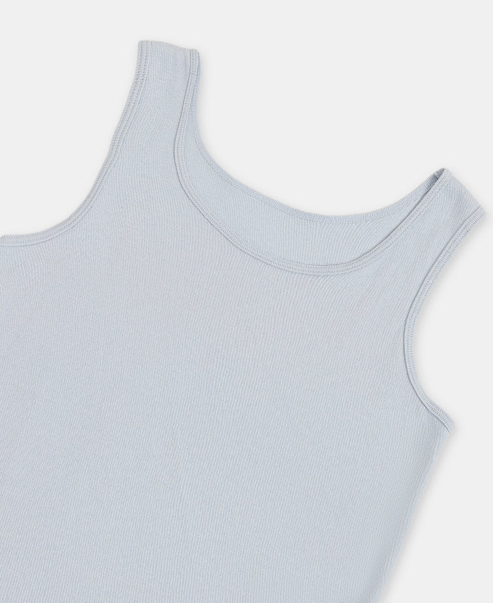 Girl's Super Combed Cotton Rib Solid Inner Tank Top - Sky Way