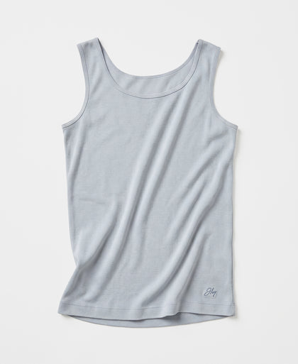 Girl's Super Combed Cotton Rib Solid Inner Tank Top - Sky Way