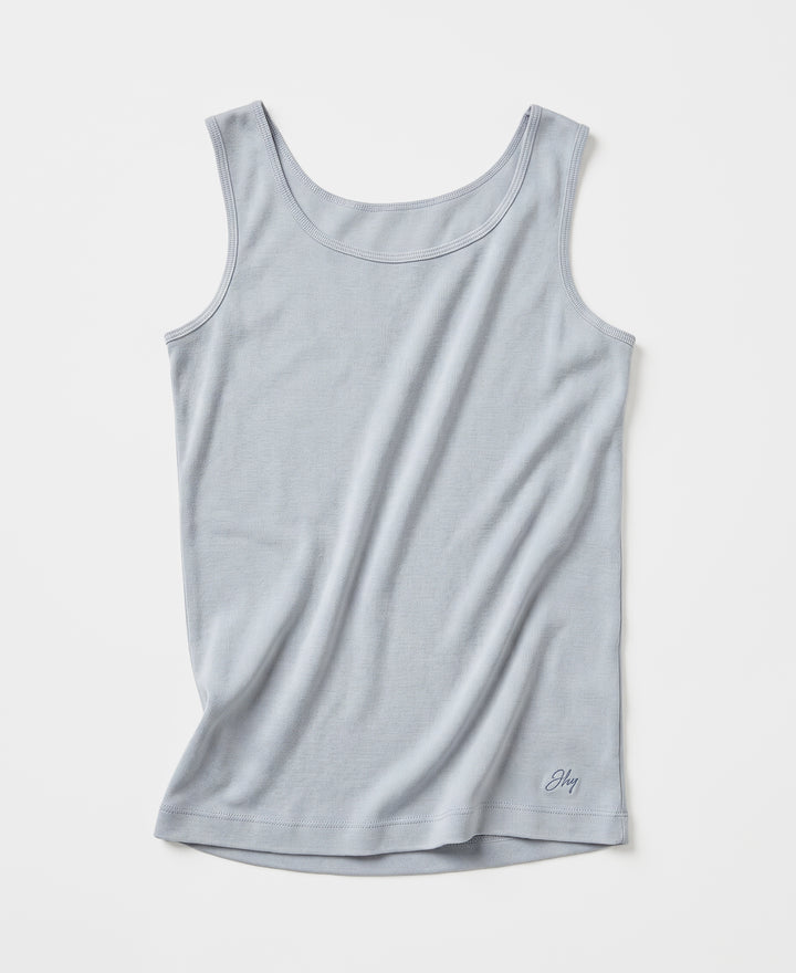 Girl's Super Combed Cotton Rib Solid Inner Tank Top - Sky Way