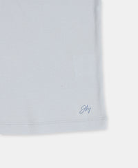 Girl's Super Combed Cotton Rib Solid Inner Tank Top - Sky Way
