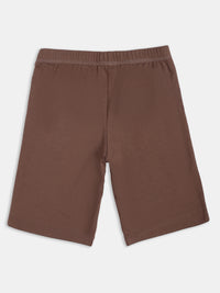 Girl's Super Combed Cotton Elastane Stretch Shorties with Ultrasoft Waistband - Deep Taupe