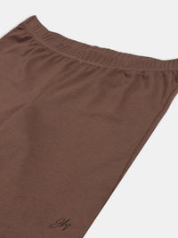 Girl's Super Combed Cotton Elastane Stretch Shorties with Ultrasoft Waistband - Deep Taupe