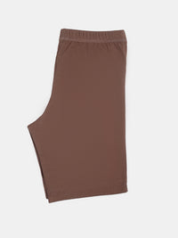 Girl's Super Combed Cotton Elastane Stretch Shorties with Ultrasoft Waistband - Deep Taupe