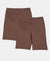 Girl's Super Combed Cotton Elastane Stretch Shorties with Ultrasoft Waistband - Deep Taupe (Pack of 2)
